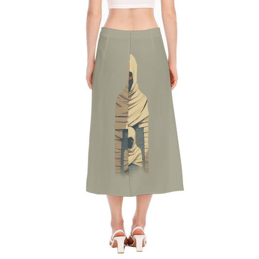 All-Over Print Women's High Slit Long Skirt