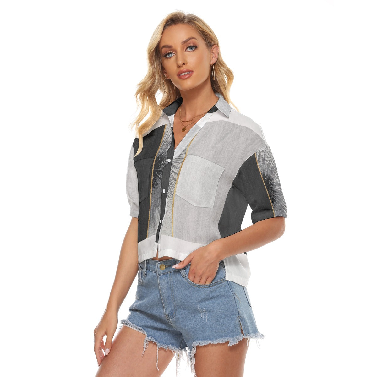 All-Over Print Women's V-neck Shirts