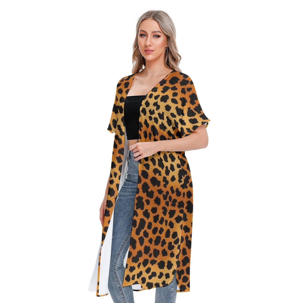 All-Over Print Women's Short Sleeve Cardigan