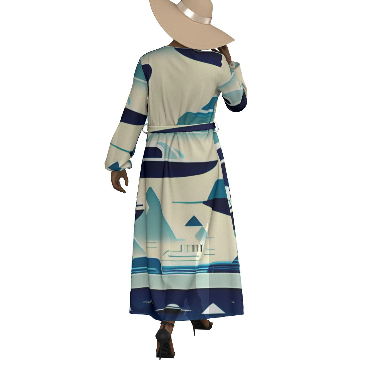 All-Over Print Women's Lace-up Chiffon Robe