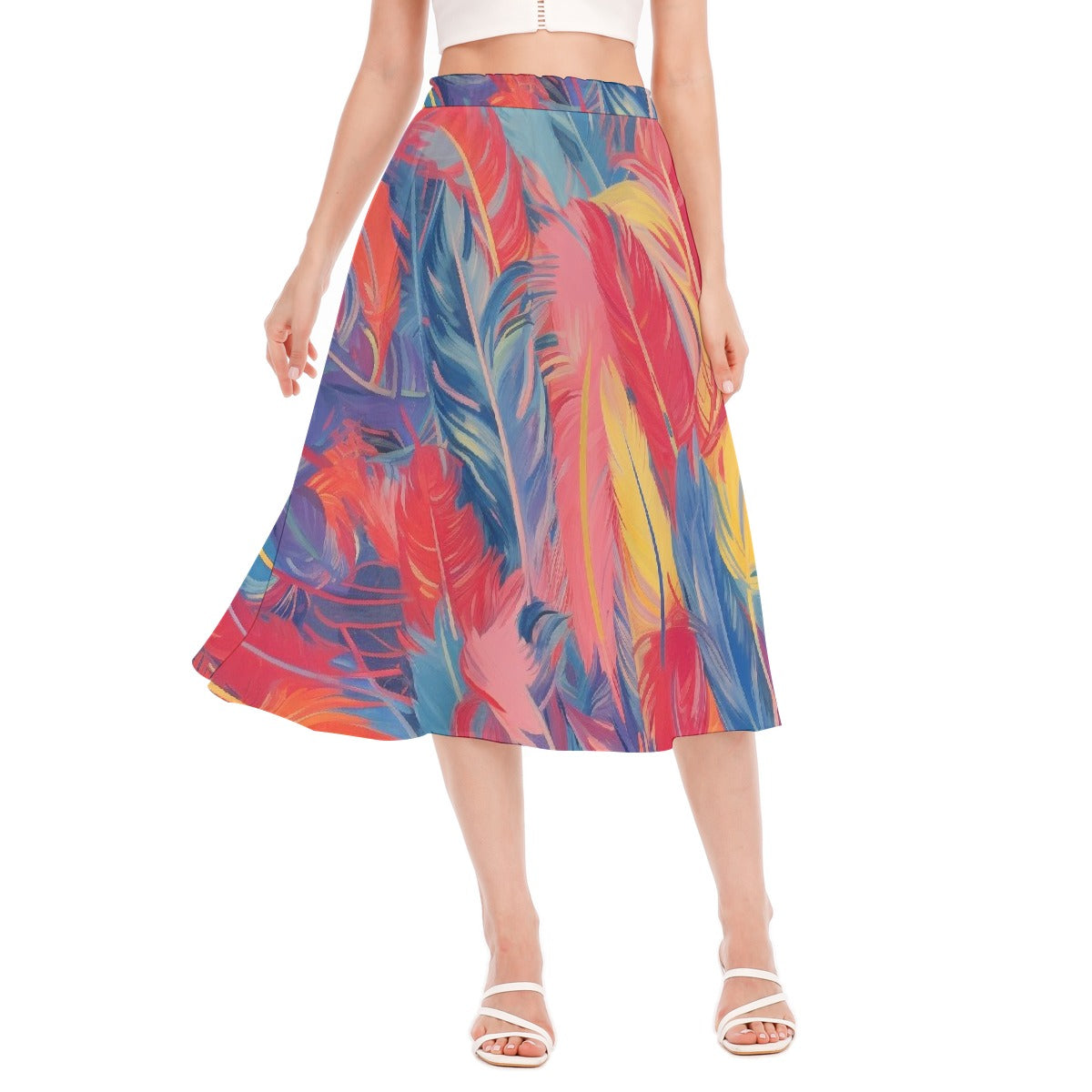 All-Over Print Women's Long Section Chiffon Skirt