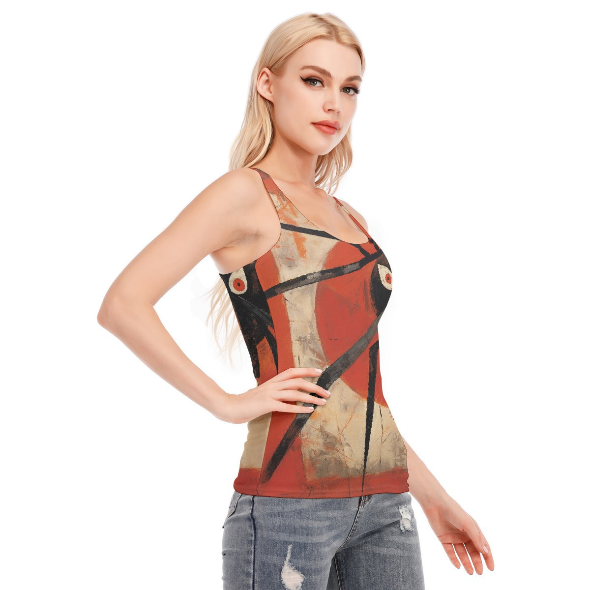 All-Over Print Women's Racer Vest | 190GSM Cotton