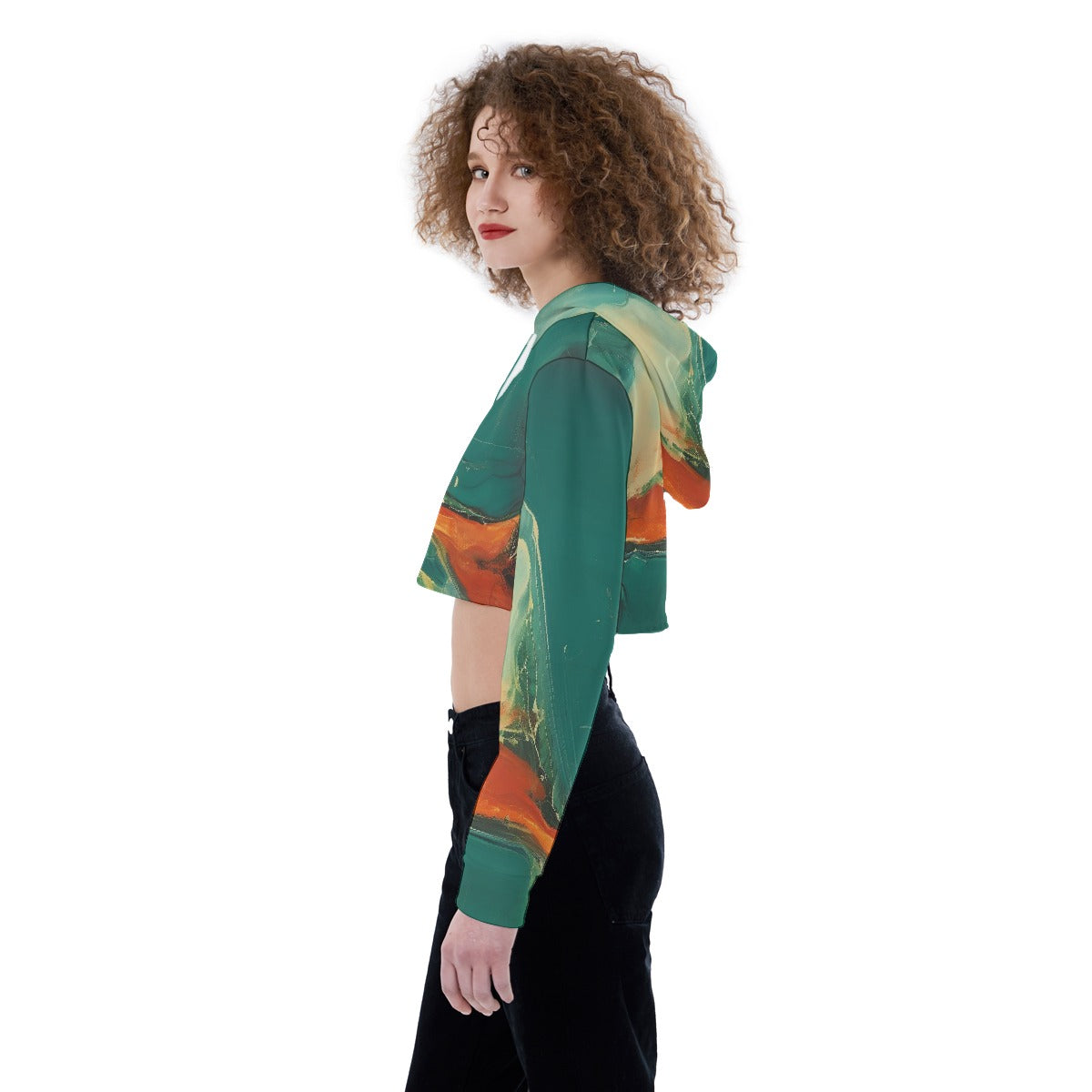 All-Over Print Women's Crop Top Hoodie