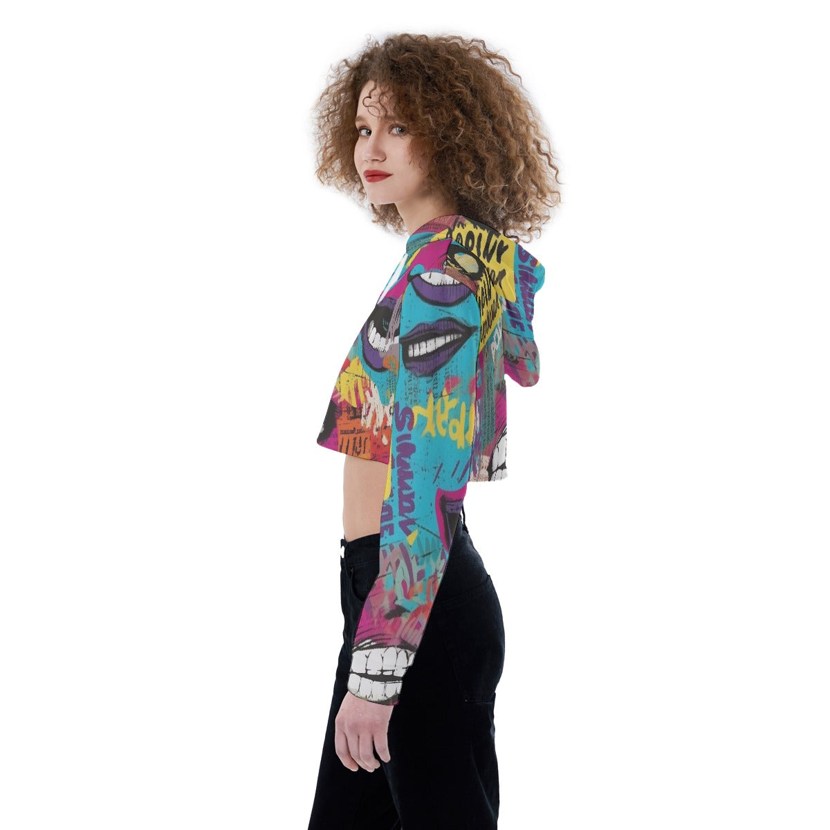 All-Over Print Women's Crop Top Hoodie