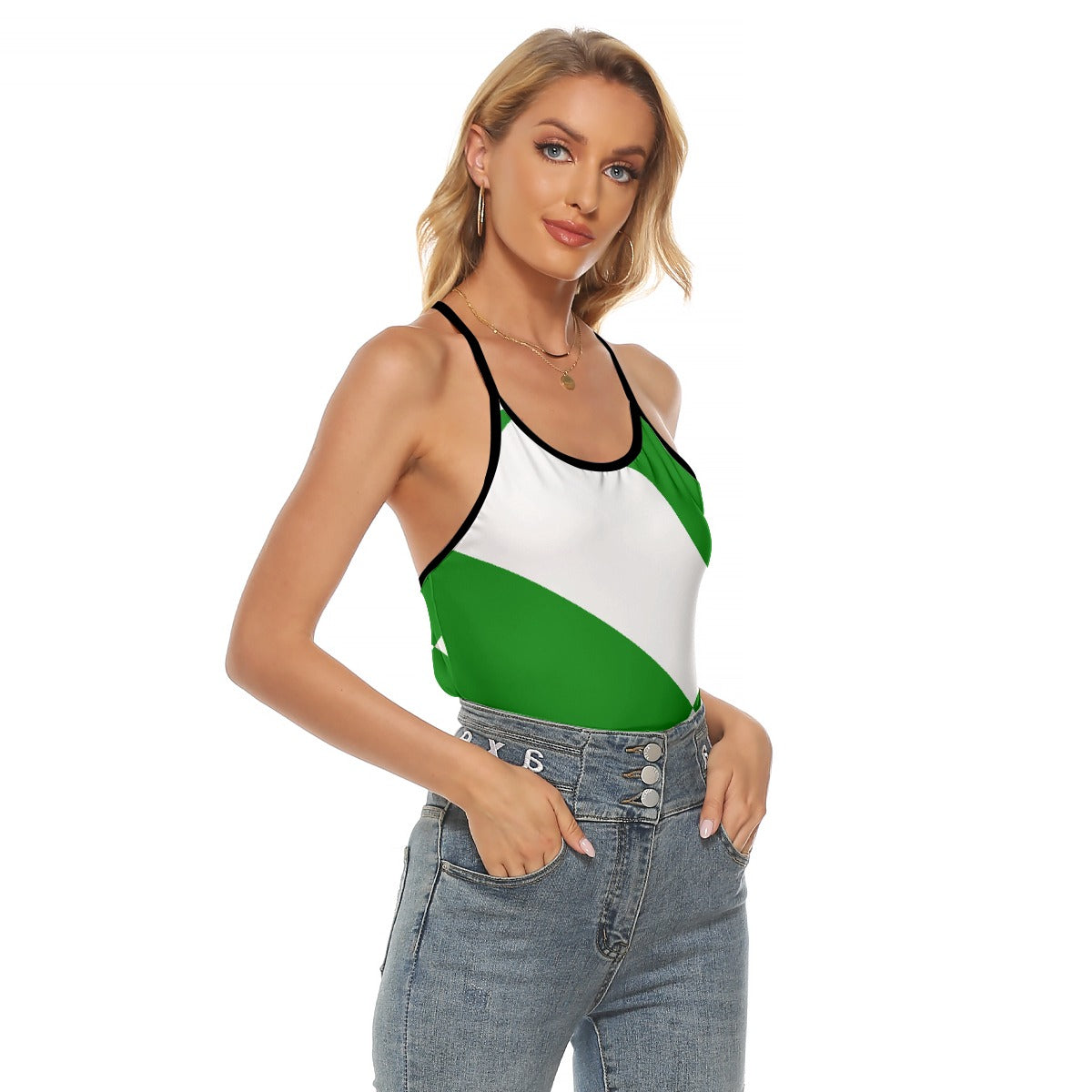 All-Over Print Women's Criss-Cross Open Back Tank Top