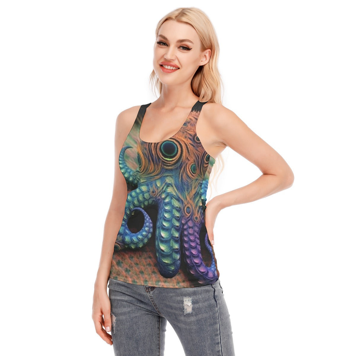 All-Over Print Women's Racer Vest | 190GSM Cotton
