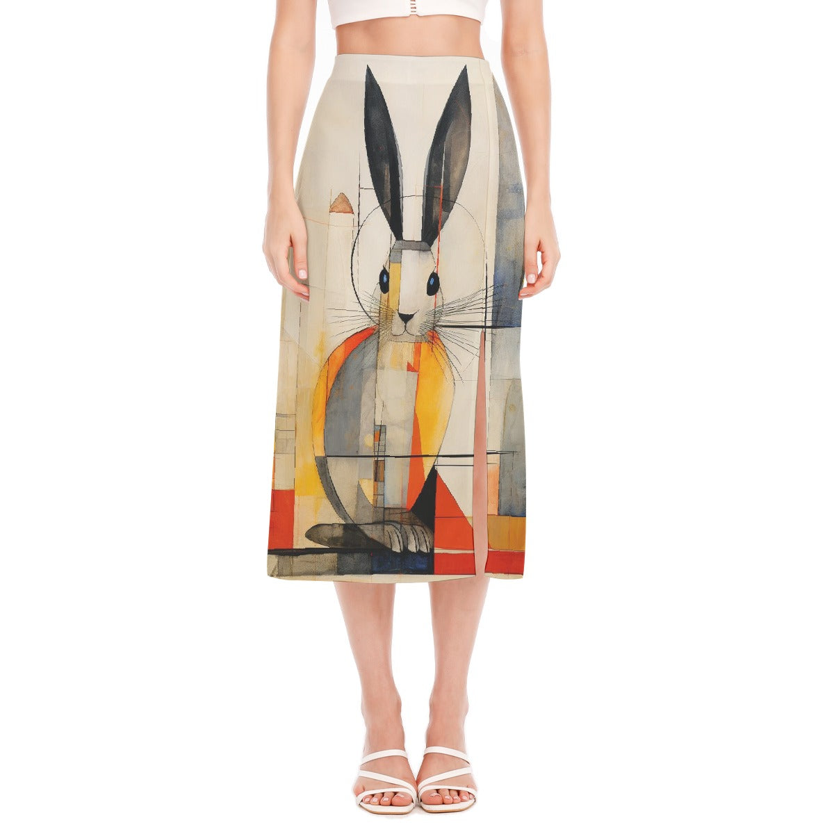All-Over Print Women's High Slit Long Skirt