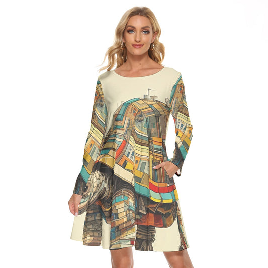All-Over Print Women's Crew Neck Dress