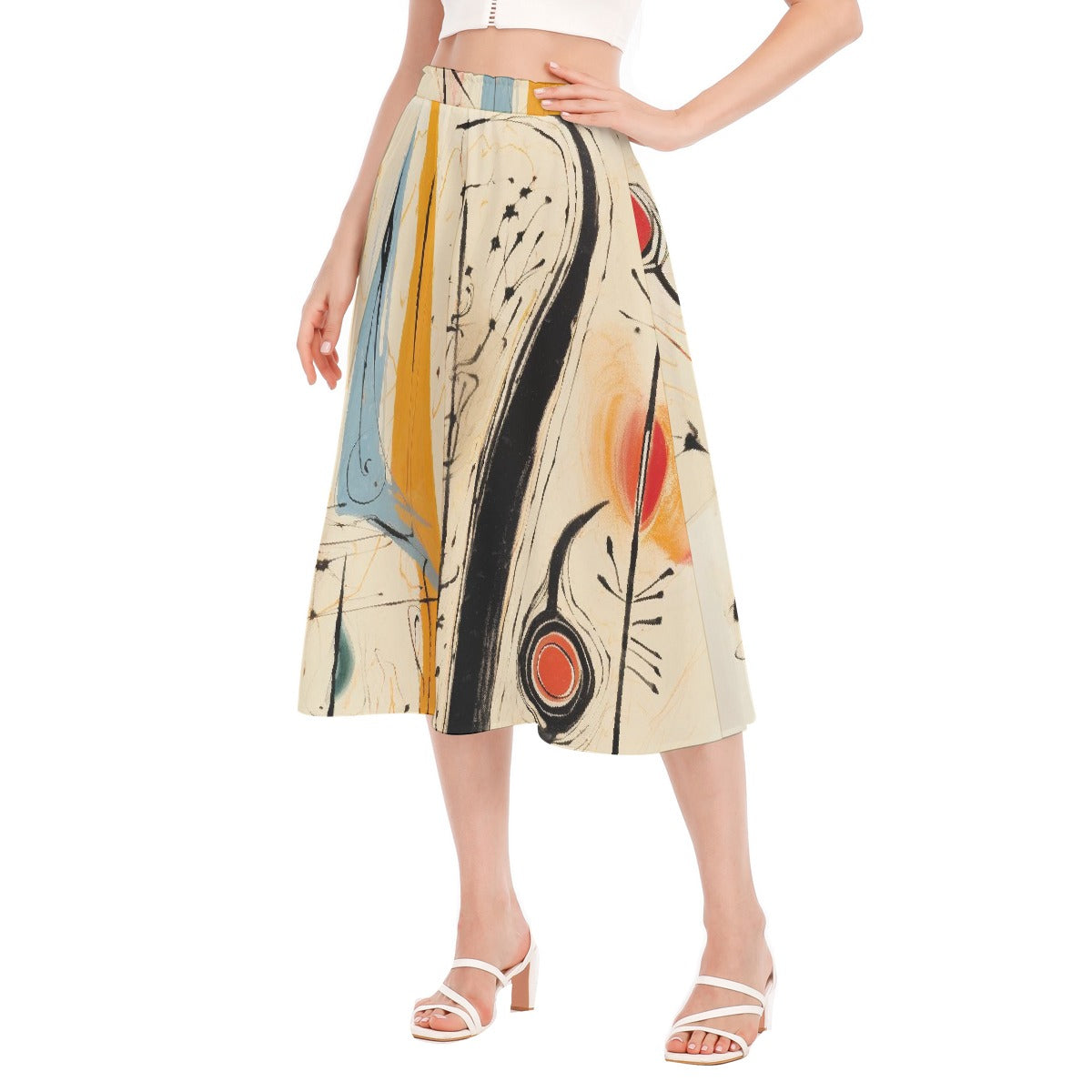 All-Over Print Women's Long Section Chiffon Skirt