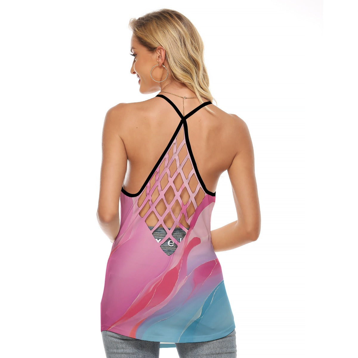 All-Over Print Women's Criss-Cross Open Back Tank Top