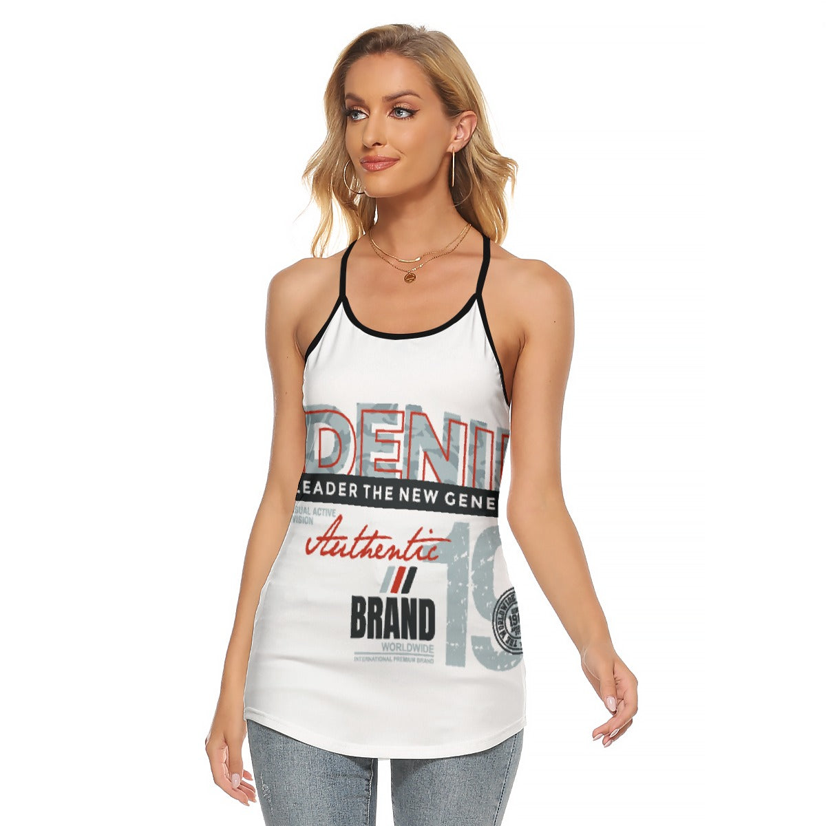 All-Over Print Women's Criss-Cross Open Back Tank Top