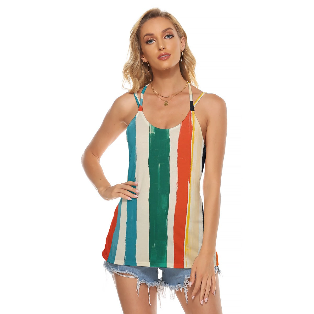 All-Over Print Women's Halter Top With Backless