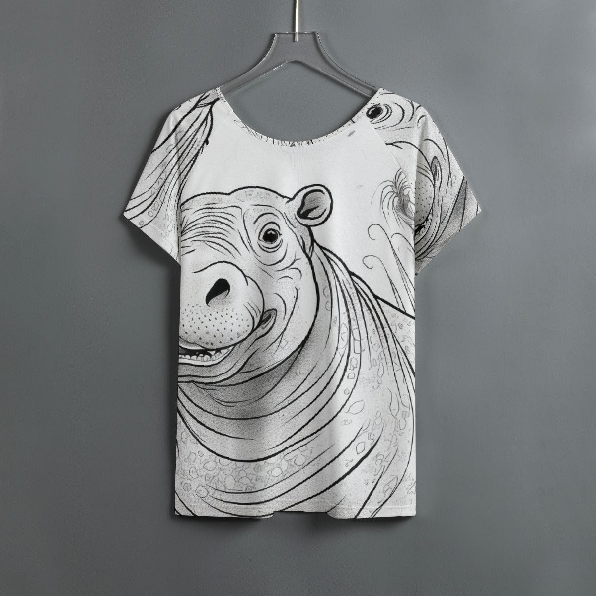 All-Over Print Women's Round Neck T-shirt With Raglan Sleeve