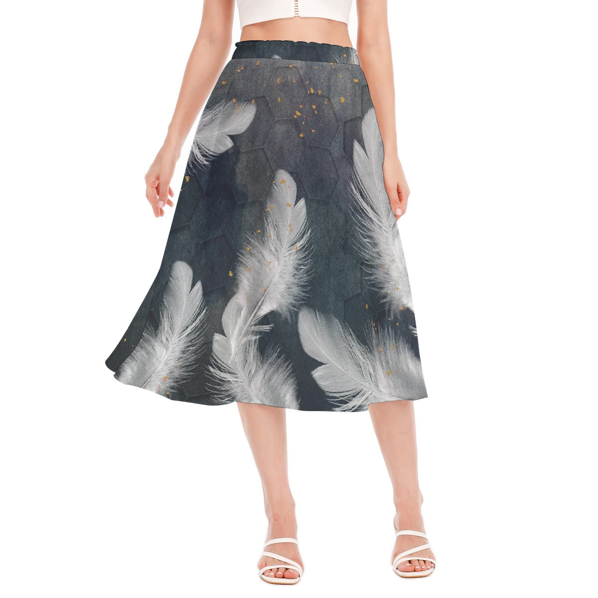 All-Over Print Women's Long Section Chiffon Skirt