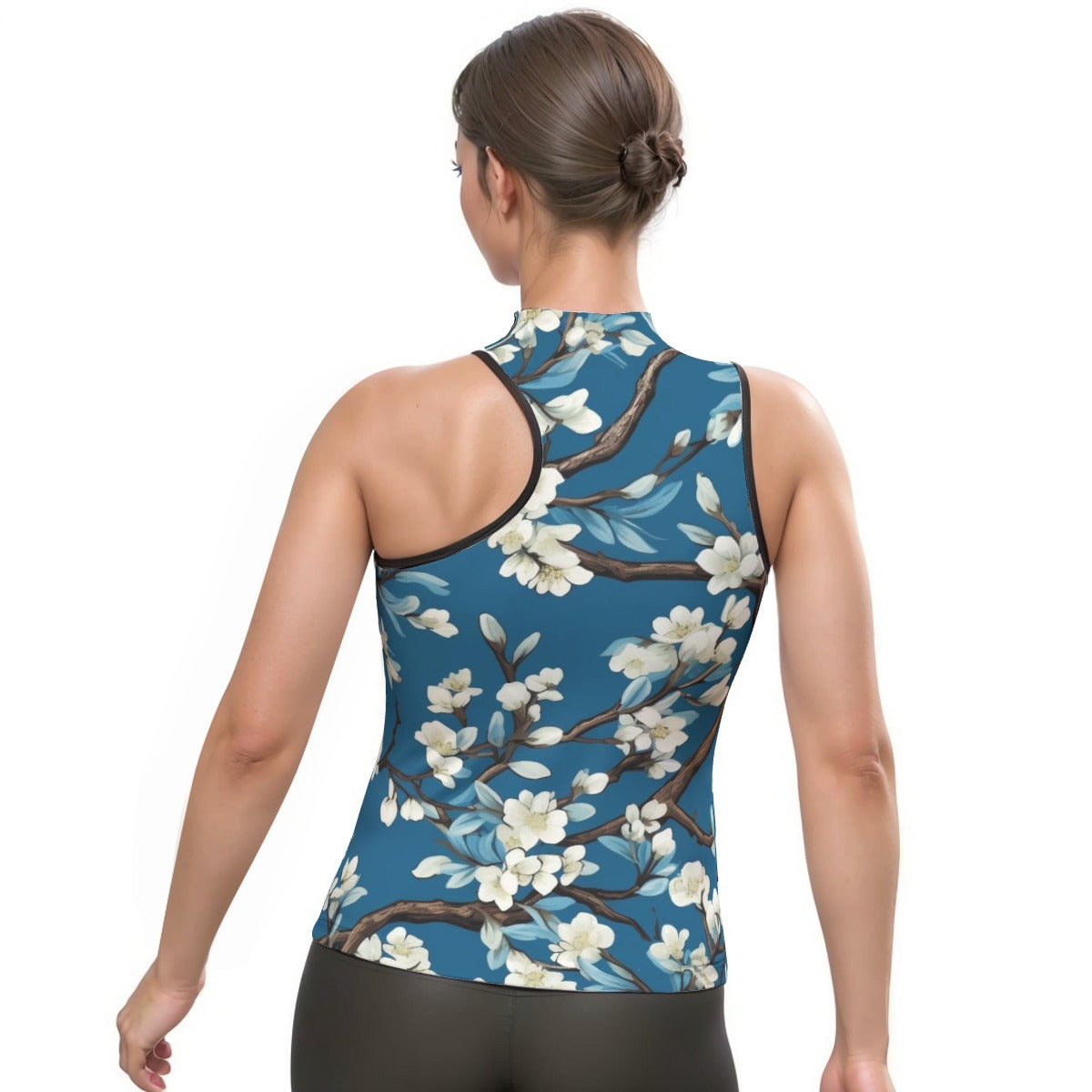 All-Over Print Women's Halter Sleeveless Asymmetrical Tank Top