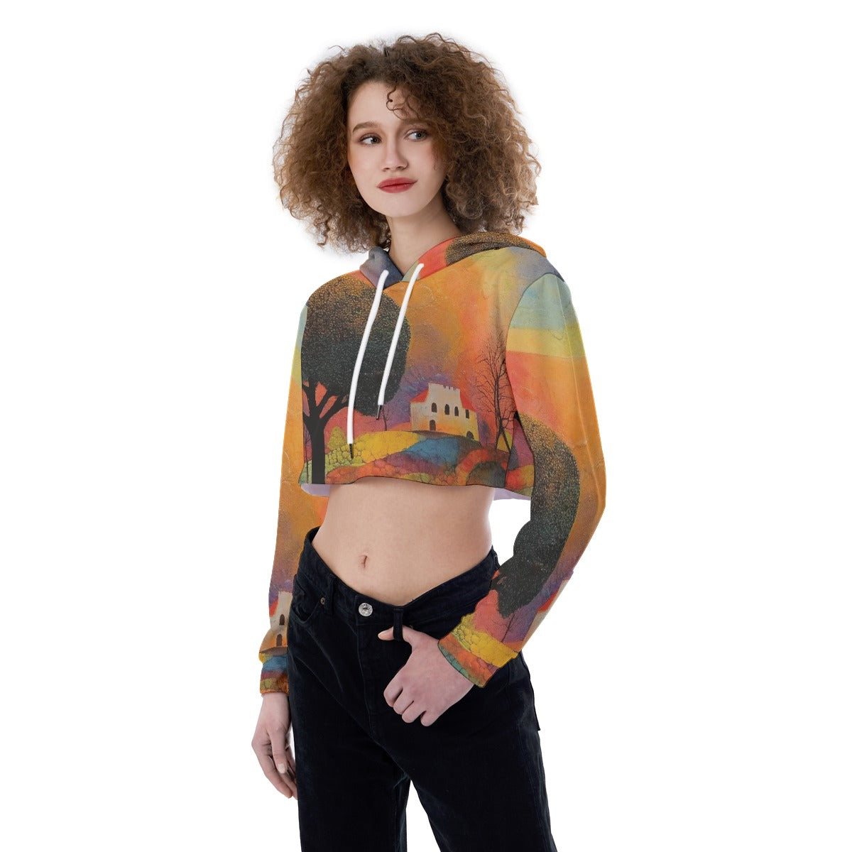 All-Over Print Women's Crop Top Hoodie