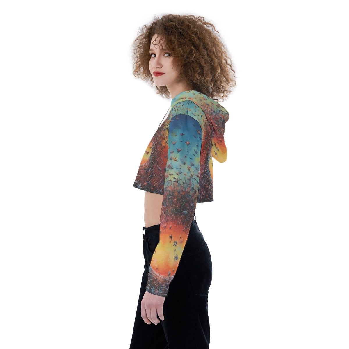 All-Over Print Women's Crop Top Hoodie