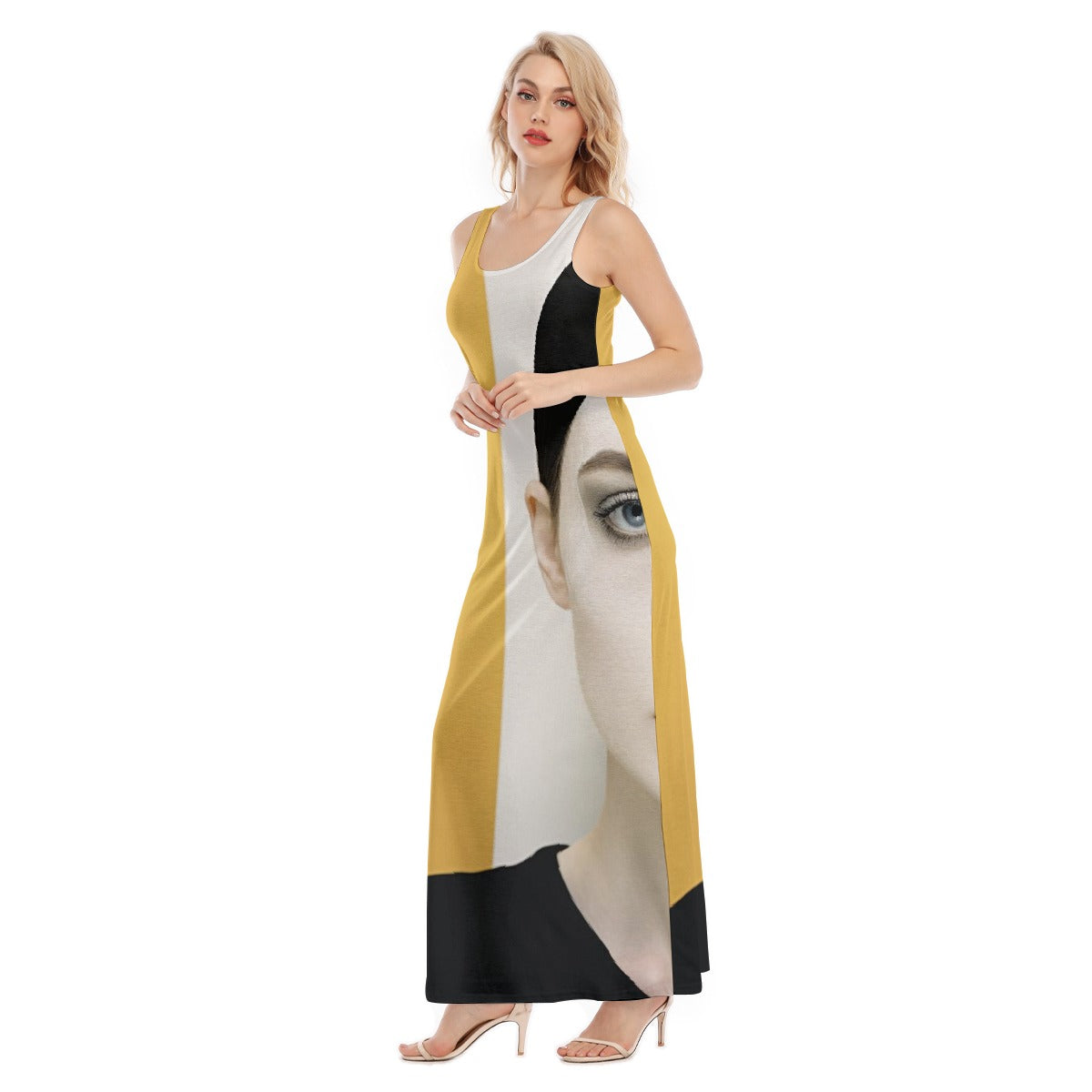 All-Over Print Women's Vest Dress | Length To Ankle