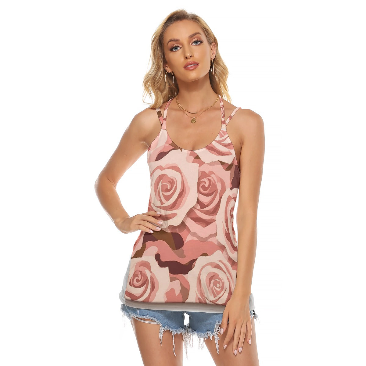 All-Over Print Women's Halter Top With Backless