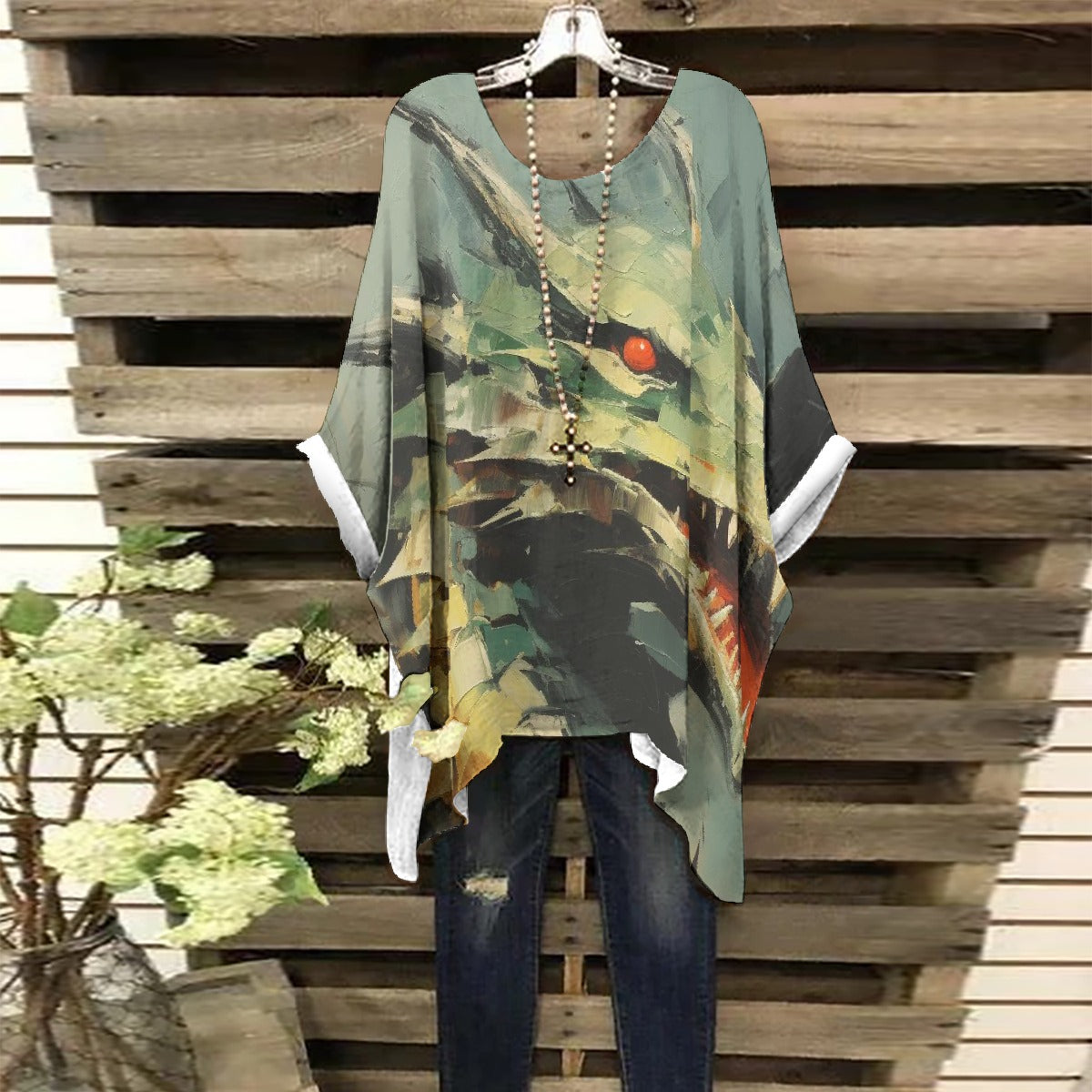 All-Over Print Women's Bat Sleeve Shirt