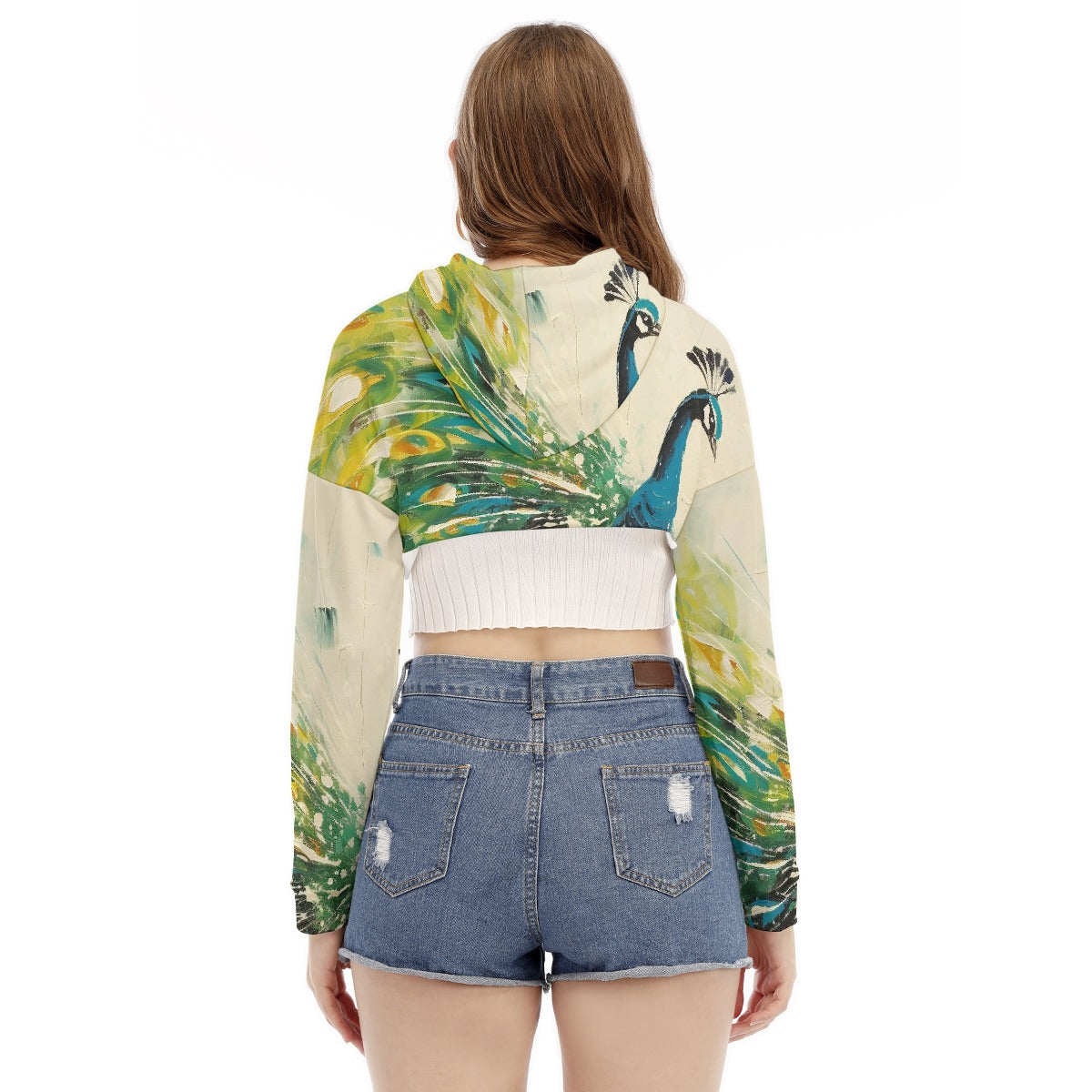 All-Over Print Women's Smock Short Hoodie With Long Sleeve