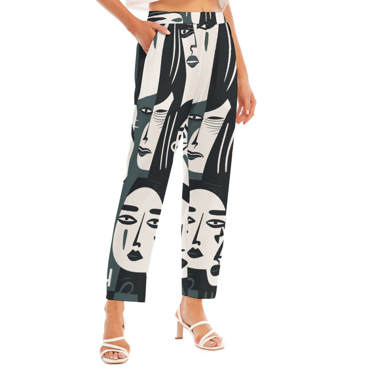All-Over Print Women's Loose Straight-leg Pants