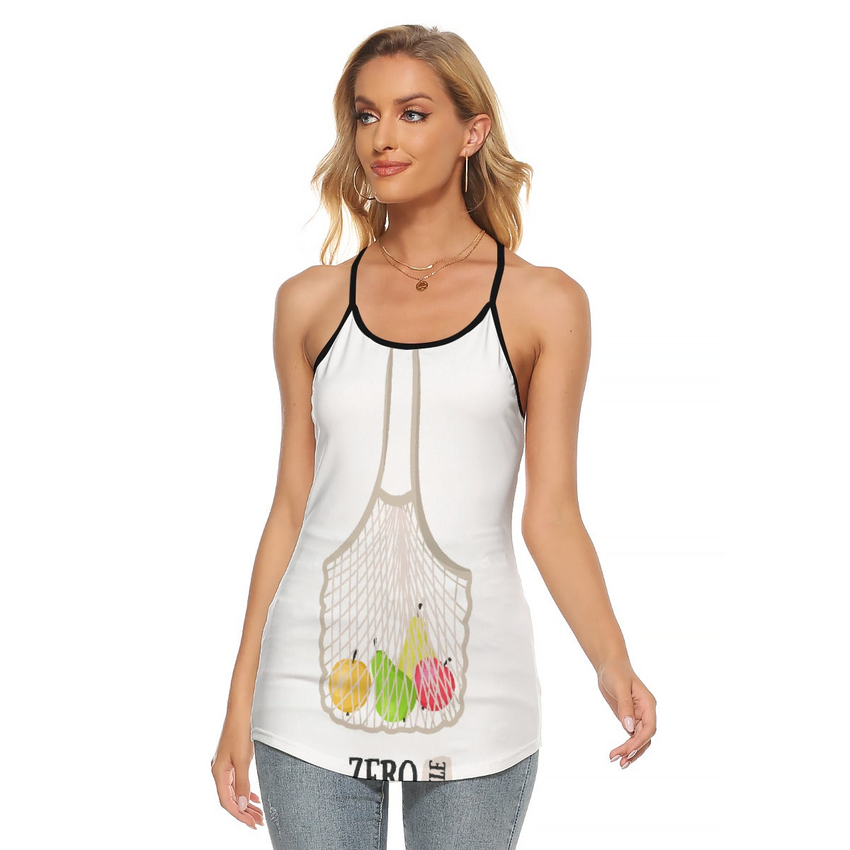 All-Over Print Women's Criss-Cross Open Back Tank Top