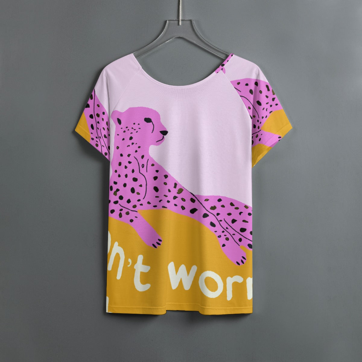 All-Over Print Women's Round Neck T-shirt With Raglan Sleeve
