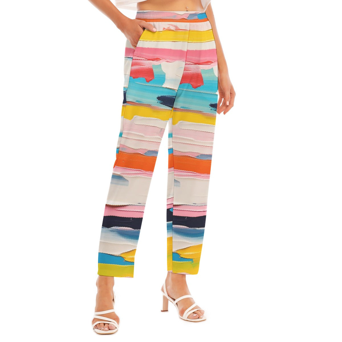 All-Over Print Women's Loose Straight-leg Pants