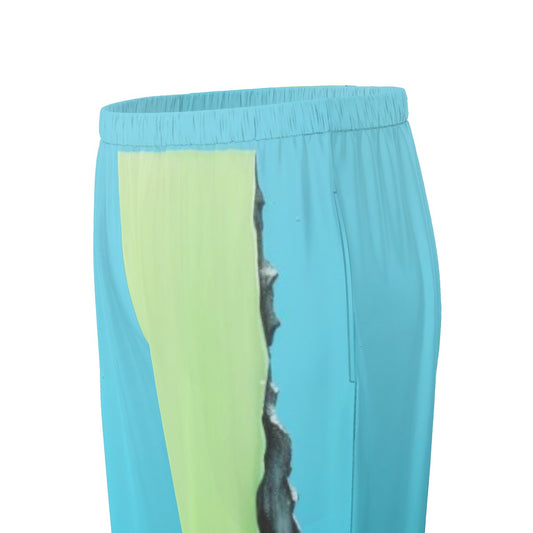 All-Over Print Women's Long Sleeve Pajama Set With Black Contrast Piping