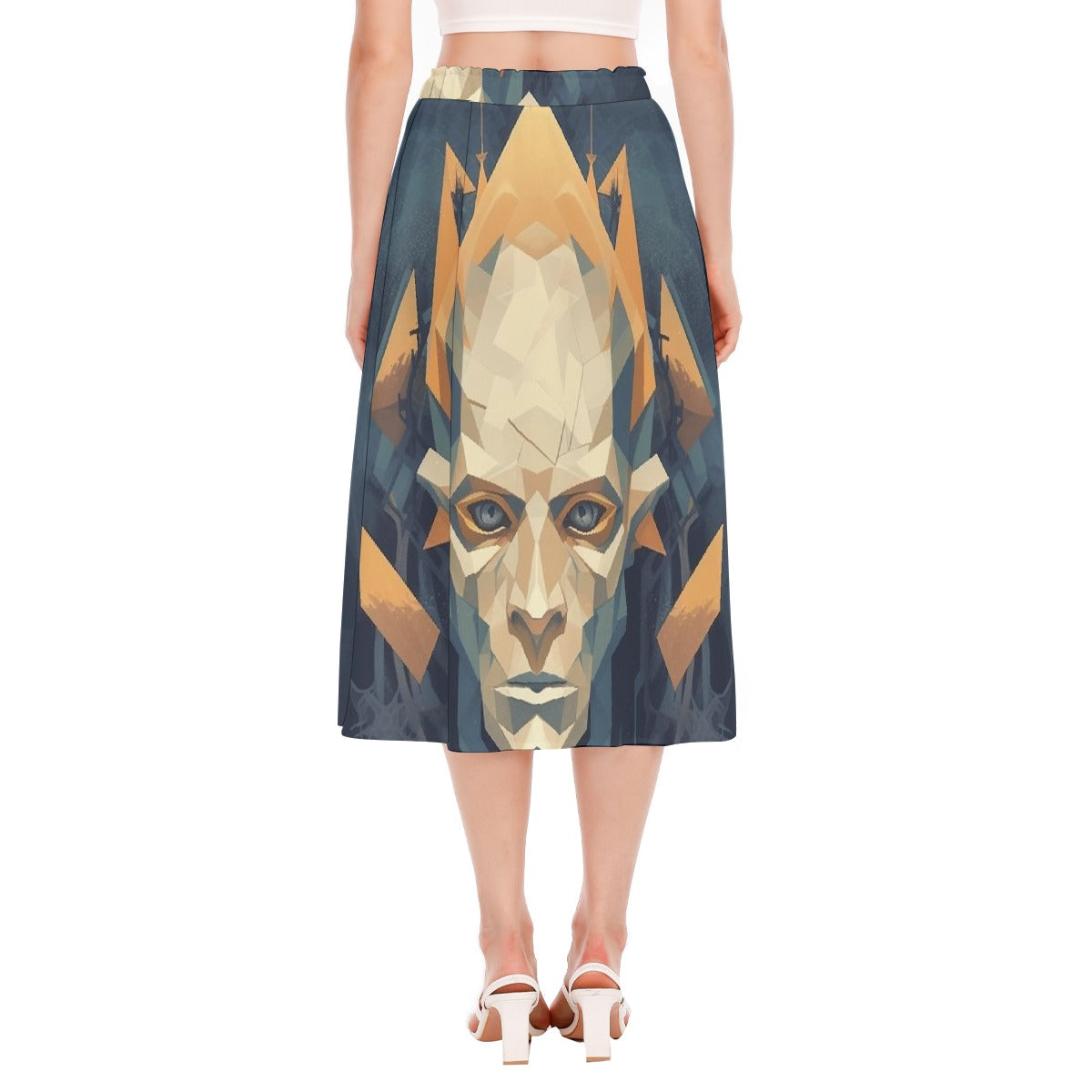 All-Over Print Women's Long Section Chiffon Skirt