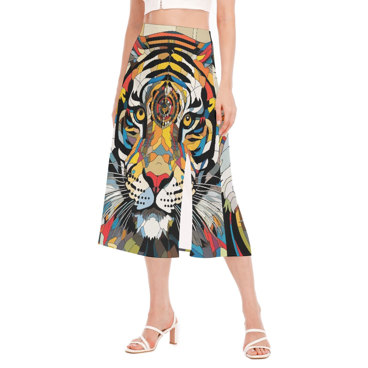 All-Over Print Women's High Slit Long Skirt
