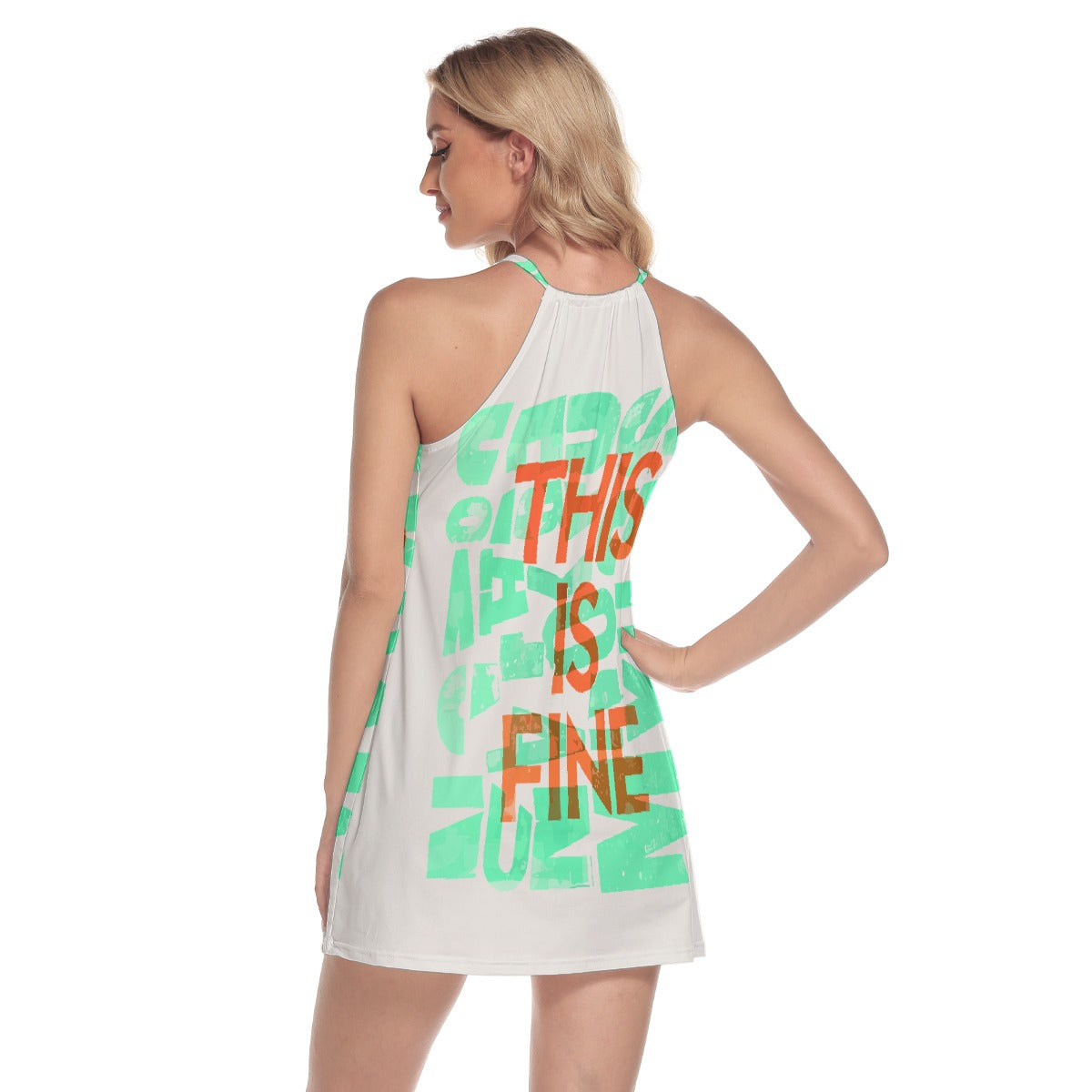 All-Over Print Women's Round Neck Above Knee Dress