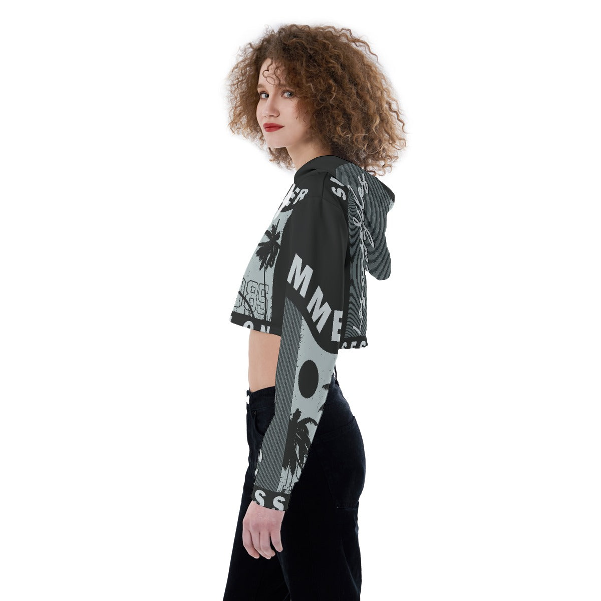 All-Over Print Women's Crop Top Hoodie