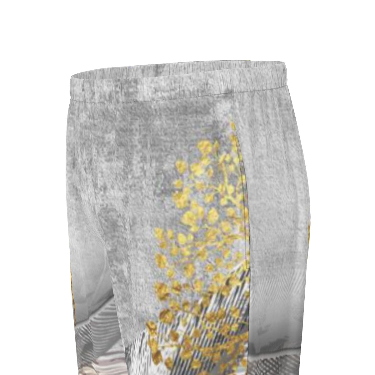 All-Over Print Women's Long Sleeve Pajama Set With Black Contrast Piping