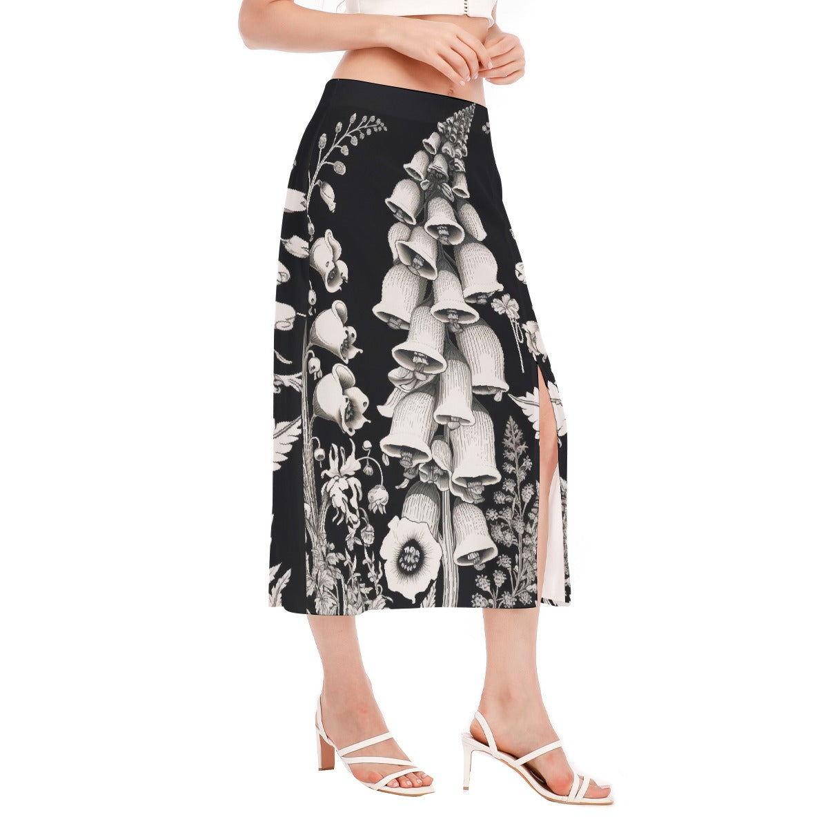 All-Over Print Women's High Slit Long Skirt