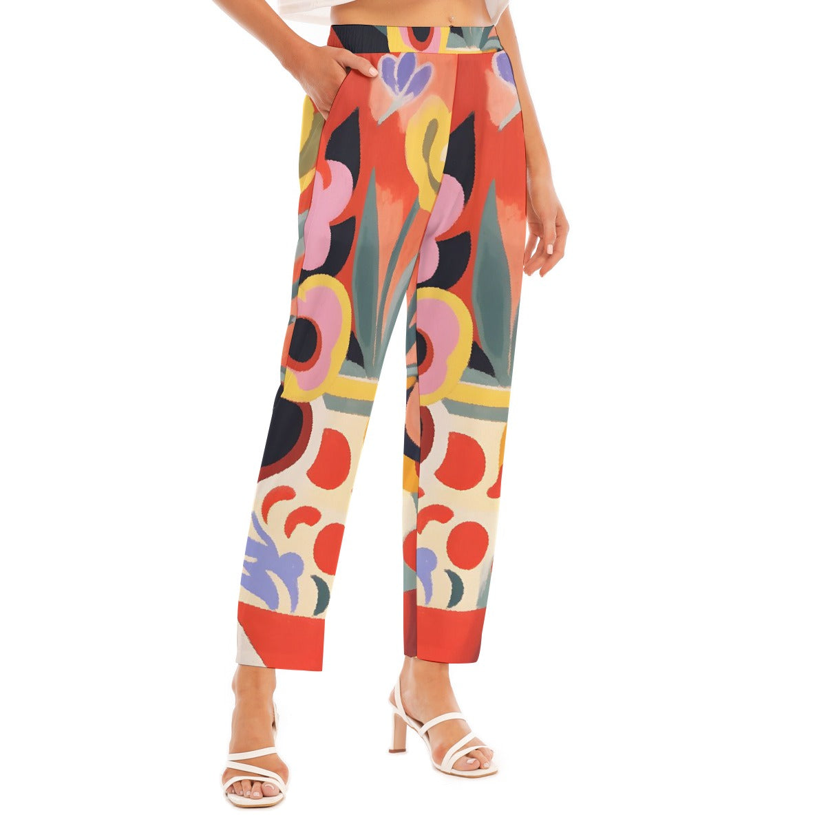 All-Over Print Women's Loose Straight-leg Pants