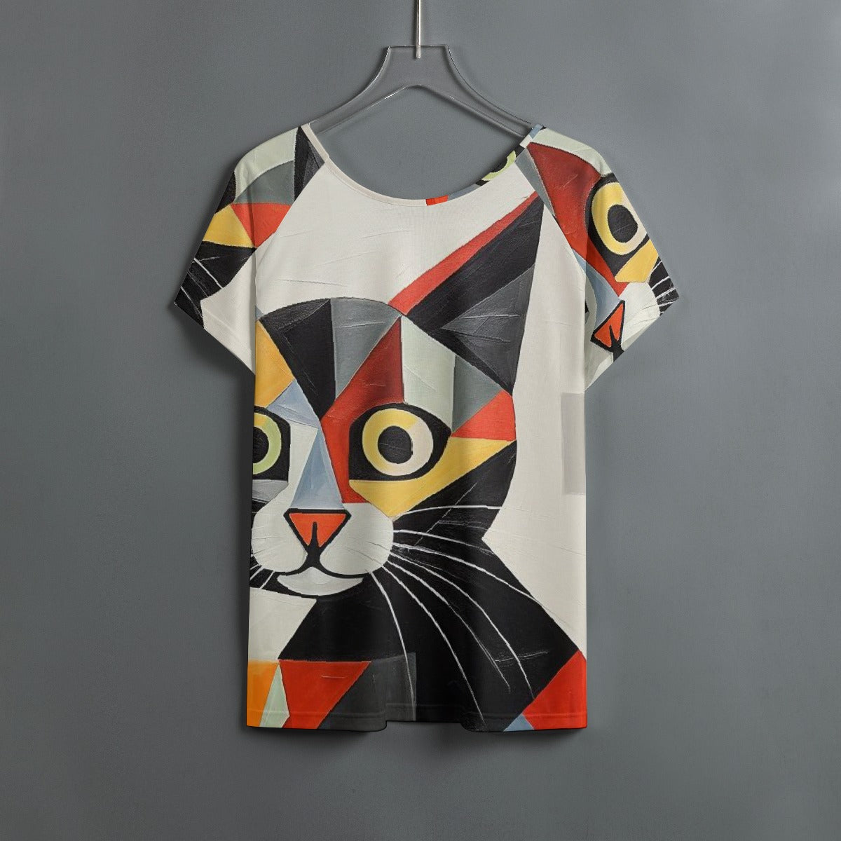 All-Over Print Women's Round Neck T-shirt With Raglan Sleeve