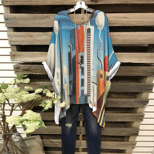 All-Over Print Women's Bat Sleeve Shirt