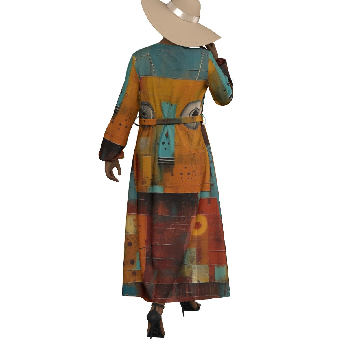 All-Over Print Women's Lace-up Chiffon Robe