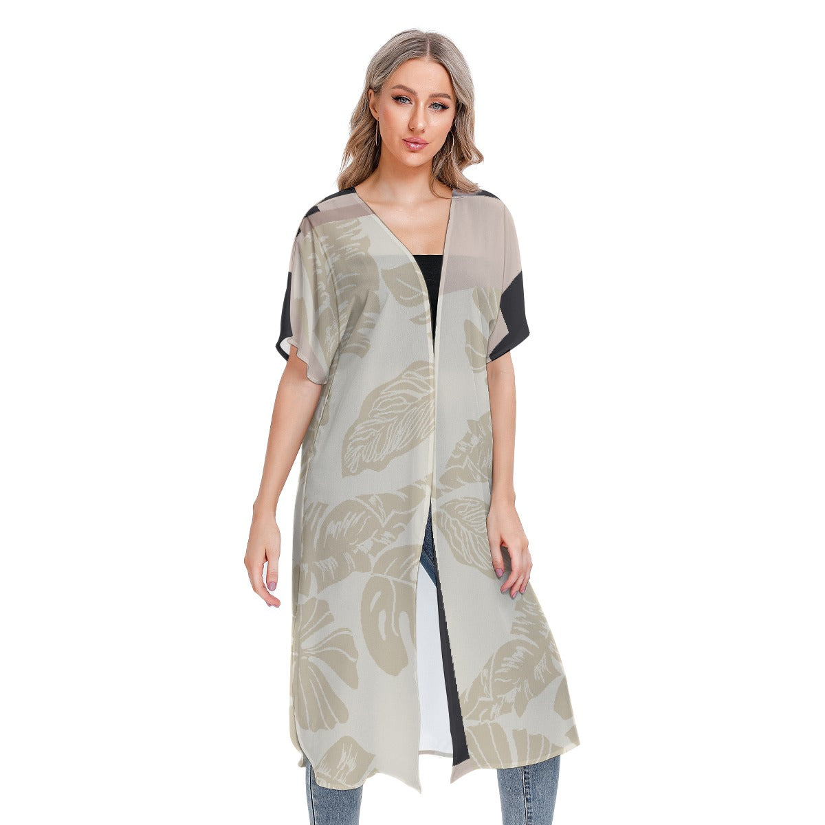 All-Over Print Women's Short Sleeve Cardigan