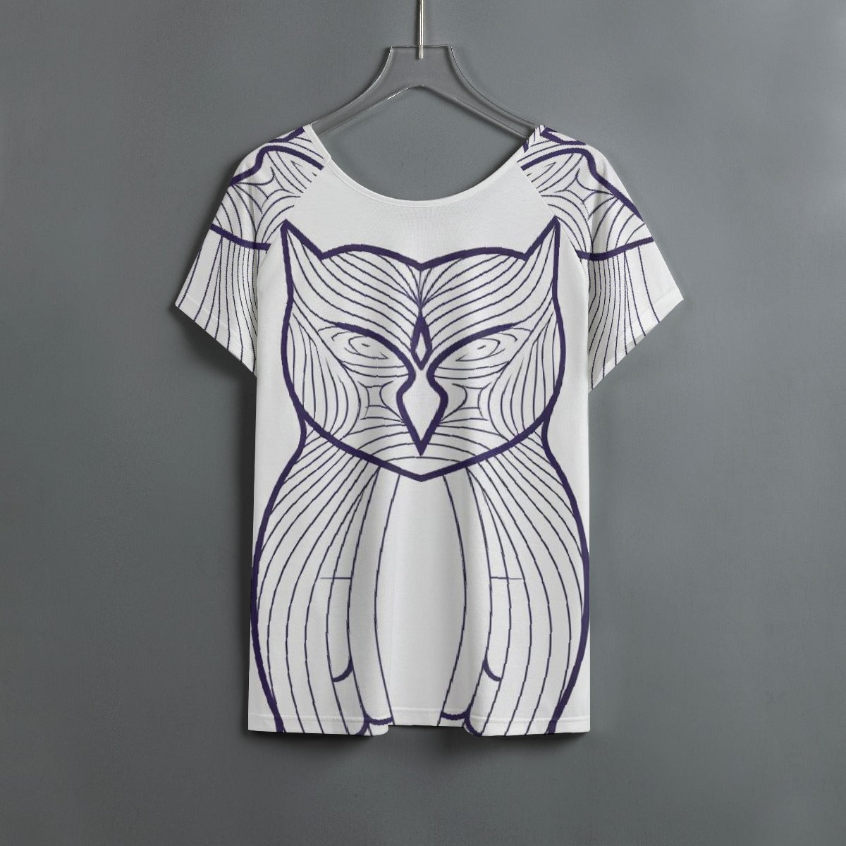 All-Over Print Women's Round Neck T-shirt With Raglan Sleeve