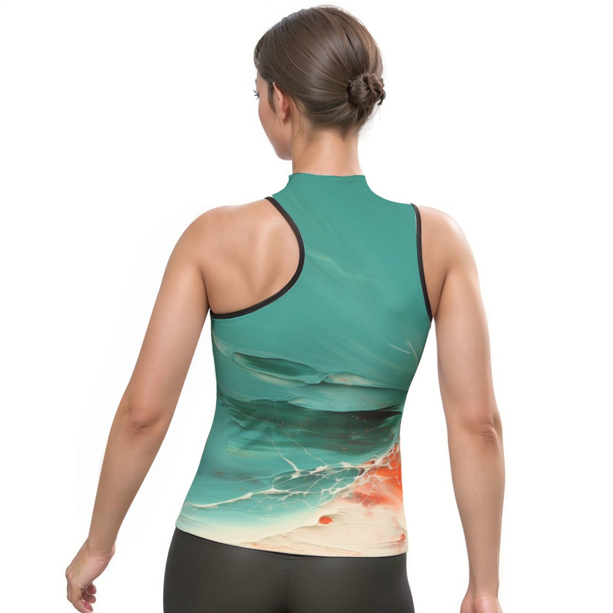 All-Over Print Women's Halter Sleeveless Asymmetrical Tank Top