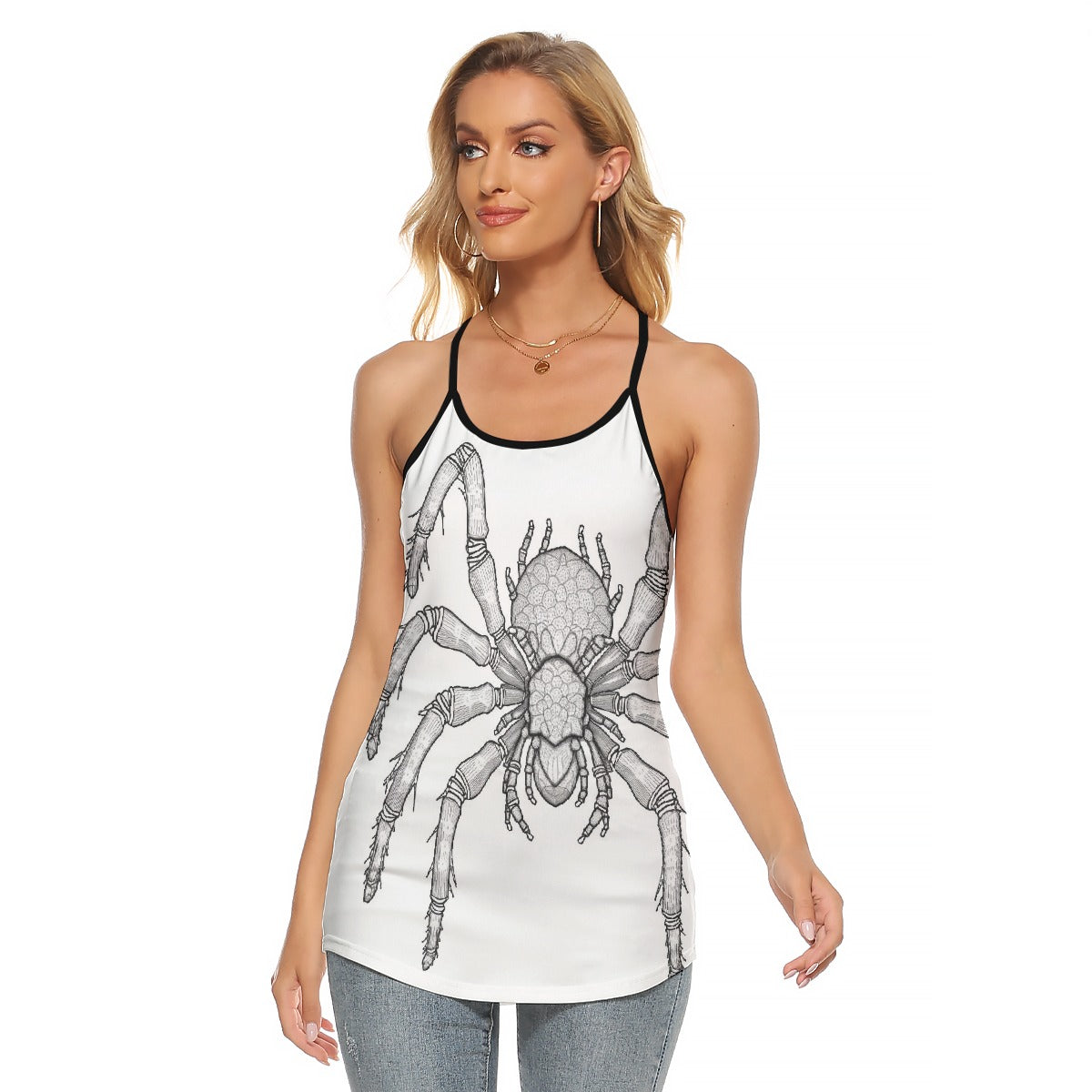 All-Over Print Women's Criss-Cross Open Back Tank Top