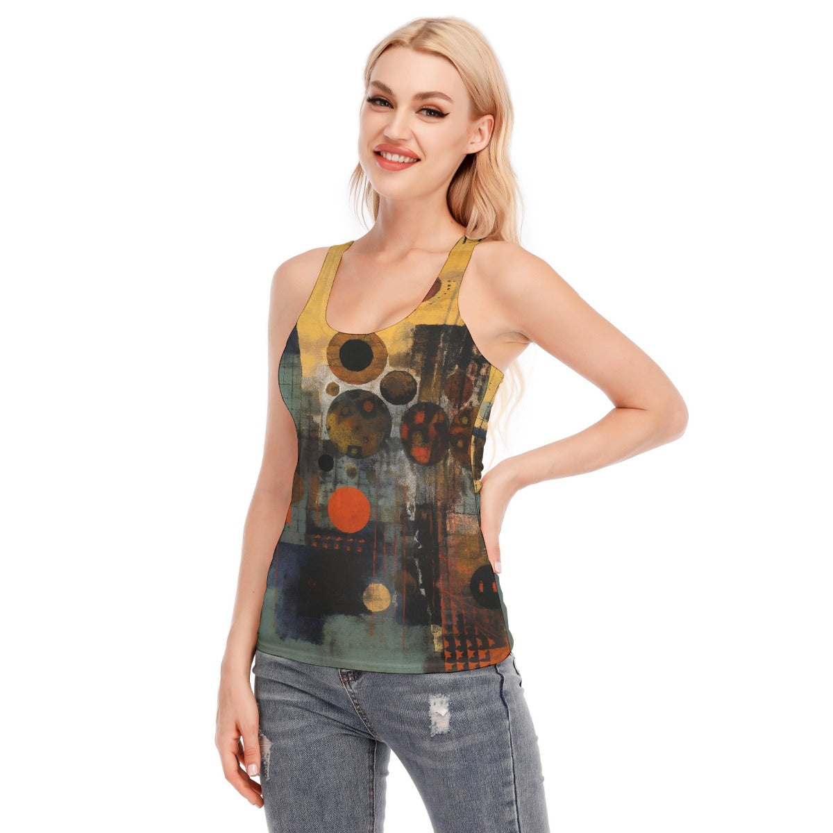 All-Over Print Women's Racer Vest | 190GSM Cotton