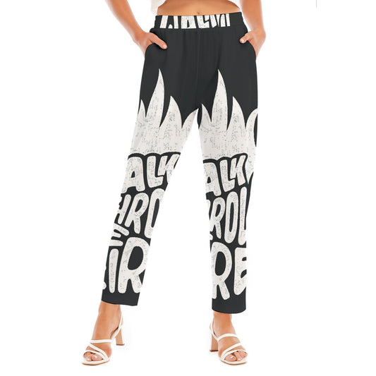 All-Over Print Women's Loose Straight-leg Pants
