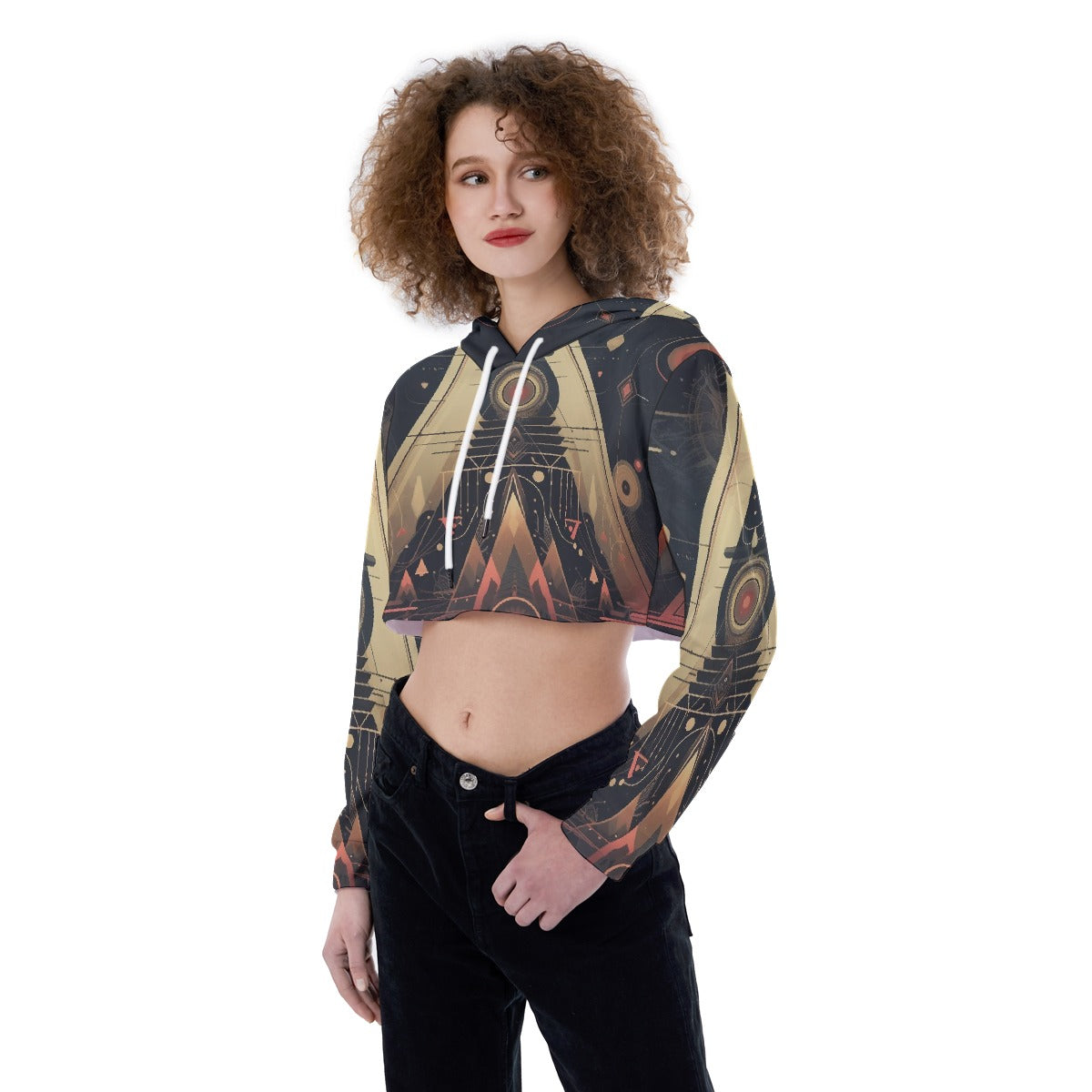 All-Over Print Women's Crop Top Hoodie
