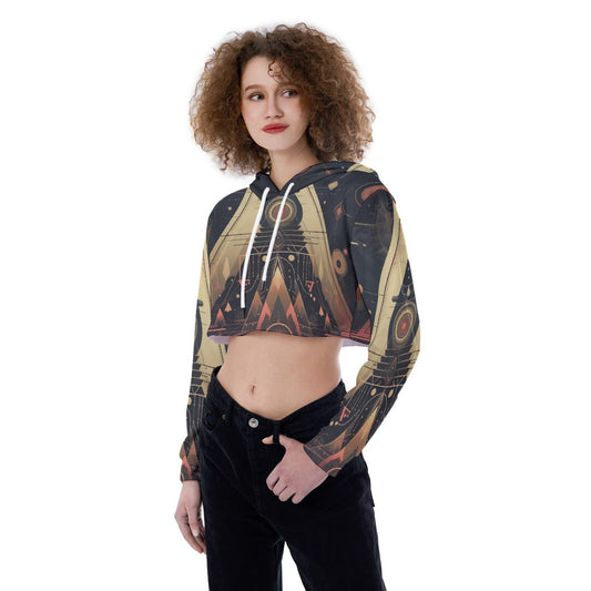 All-Over Print Women's Crop Top Hoodie