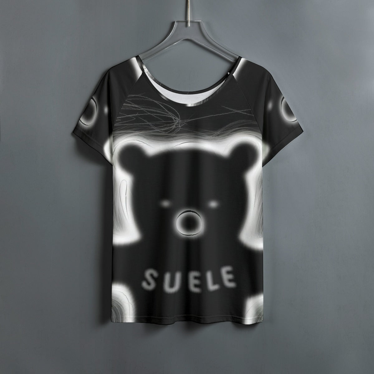 All-Over Print Women's Round Neck T-shirt With Raglan Sleeve