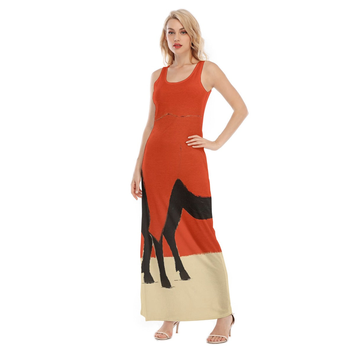 All-Over Print Women's Vest Dress | Length To Ankle